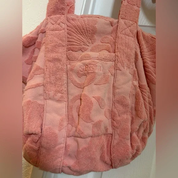 Spell And The Gypsy Matching Pink Terry Cloth Beach Bag And Visor Hat Set - Picture 3 of 7